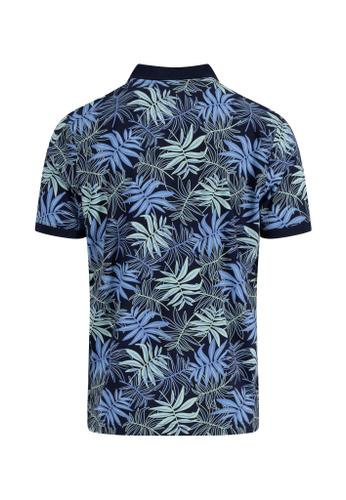 Polo, slub, AOP L Casual Fit - Navy