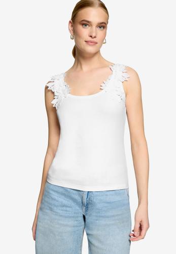 Top  mit floraler Spitze
