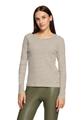 Streifenshirt L Leicht tailliert - Khaki/Cream