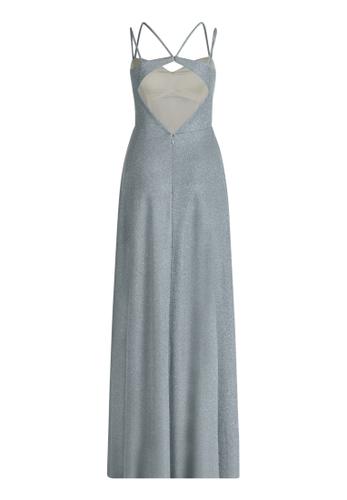 Abendkleid 32 Figurbetont - Weiß/grau