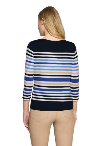 Basic Shirt 44 Tailliert - Dunkelblau/Weiß