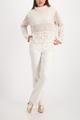 Strickpullover mit Ajourmuster 38 - Almond