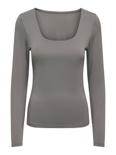 ONLEA L/S 2-WAY DEEP NECK TOP JRS N