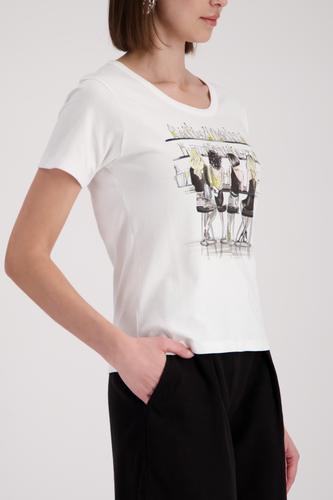 T-Shirt mit Frauenzeichnung 44 - Cream