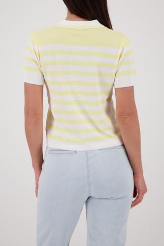 Polo-Pullover mit Streifen 42 - Pastel Yellow Ringel
