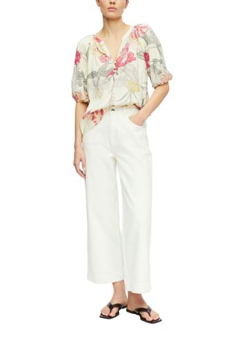 Bluse 42 - Beige|mehrfarbig