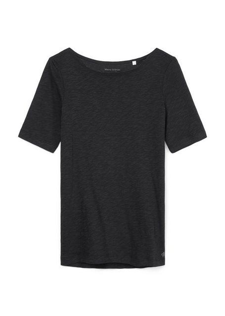 Slub-Jersey-T-Shirt regular S Regular Fit - Black