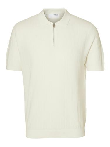 SLHCRAN SS KNIT STRUCTURE HALF ZIP POLO
