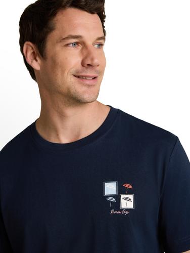 T-Shirt mit Print XXL Regular Fit - Sky Captain Blue