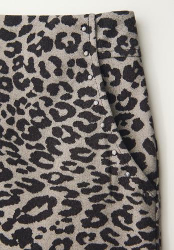 Rock in Wolloptik mit Nieten 42 - Soft Beige