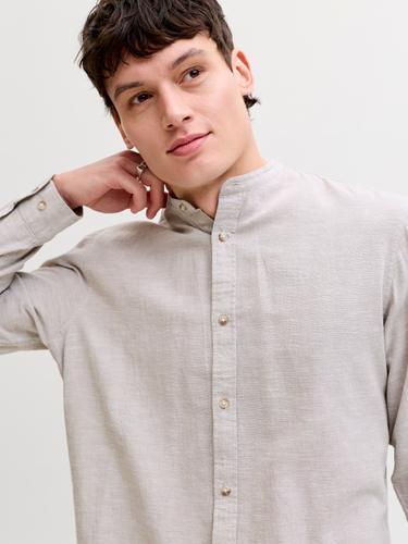 JJESUMMER LINEN BLEND BAND SHIRT L/S SN