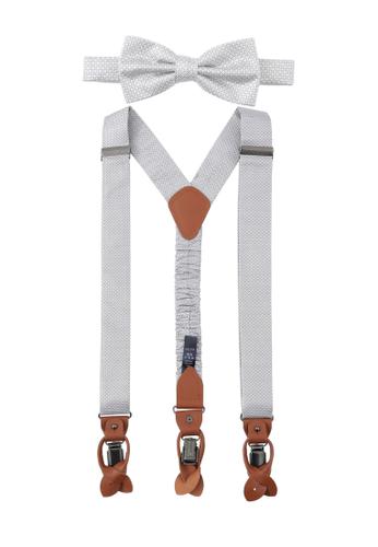 Set Hosenträger+Fliege Micro OS - Silber