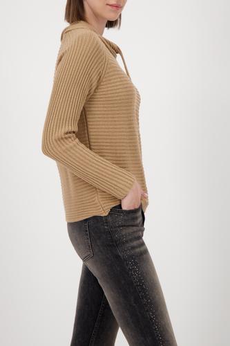 Strickpullover mit Stehkragen 46 - Cognac