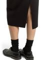 Midi-Rock mit Schlitz 38 Regular Fit - Deep Black