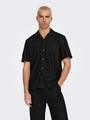 ONSKARI LIFE RLX RESORT SS PLIZZE SHIRT L Locker geschnitten - Black