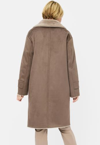 Fake Fur Webpelzkurzmantel 40 - Taupe