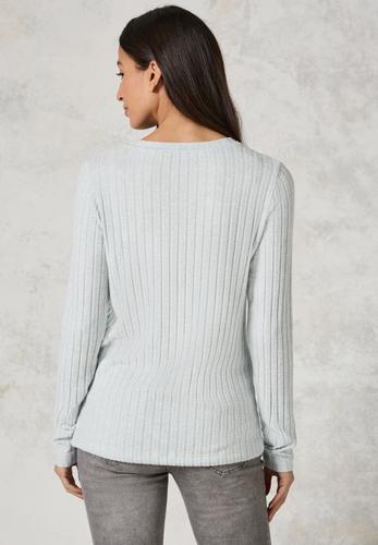 Shirt mit Rippenstruktur XL - Iced Salvia Green Melange