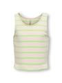KOGNESSA S/L SHORT STRIPE TOP JRS 134/140 Normal geschnitten - Paradise Green
