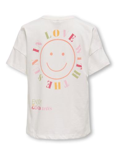 KOGLIA LIFE S/S OVZ PRINTED TEE JRS 134/140 Locker geschnitten - Cloud Dancer