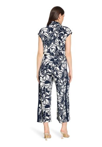 Jumpsuit 44 Figurumspielend - Dunkelblau/Weiß