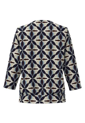 Blusenshirt NOS mit Faltendetail im Vorderteil 44 - French Blue/ink/sand/ecru