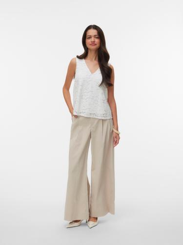 VMHONEY LACE SL V-NECK TOP WVN GA