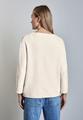 Strickpullover mit Rundhals 40 - Cream White Melange