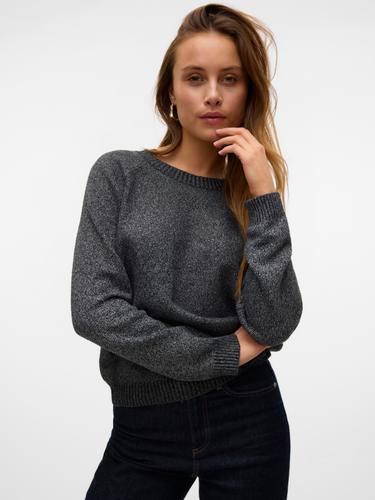 VMDOFFYSHINE LS O-NECK BLOUSE REP NOOS S Normal geschnitten - Asphalt