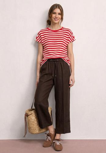 Wide Leg Hose im Loose Fit aus Leinen