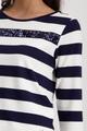 Sweatshirt mit Pailletten-Streifen 42 - Marine Ringel