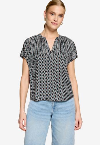 Blusenshirt mit grafischem Muster