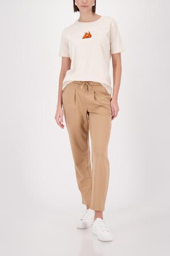 T-Shirt mit Cabrio-Print 38 - Champagne Beige