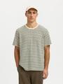 SLHKEVIN STRIPE SS O-NECK TEE M Normal geschnitten - Egret