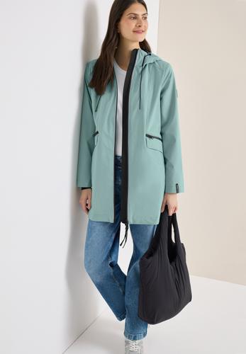 Mantel mit Kapuze und 2-Wege-Zipper S - Mint Sea Green