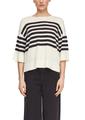 Strickpullover M - Creme|schwarz