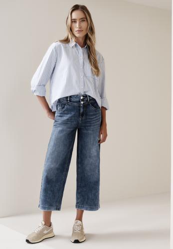 High Waist Wide Leg Jeans im Loose Fit 32/7/8 Hosen - Dark Blue Wash