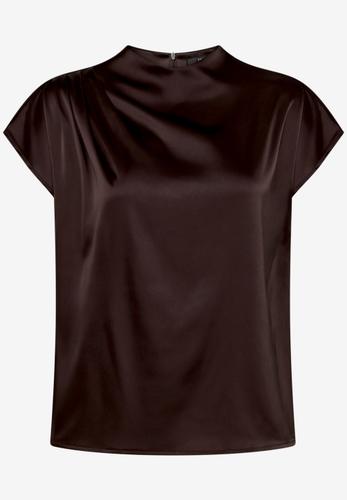 Satin-Bluse mit Kragen