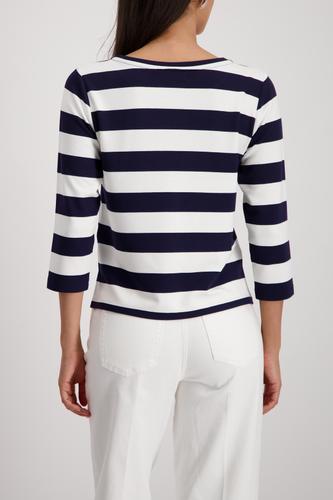 Sweatshirt mit Pailletten-Streifen 42 - Marine Ringel