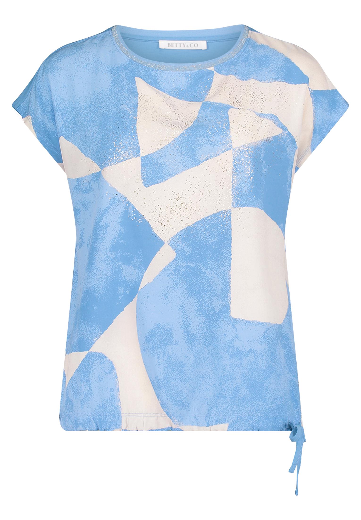 Patchwork-Shirt S Lässig - Blau/Weiß