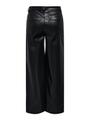 ONLMADISON HW WIDE FAUX LEATHER PANT PNT M/32 Locker geschnitten - Black