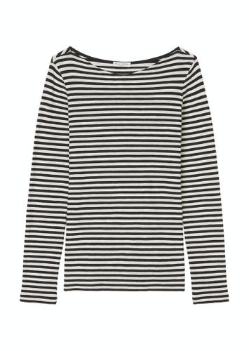 T-shirt, long sleeve, boat neck, striped