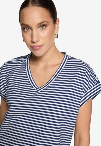 Shirt gestreift mit V-Ausschnitt