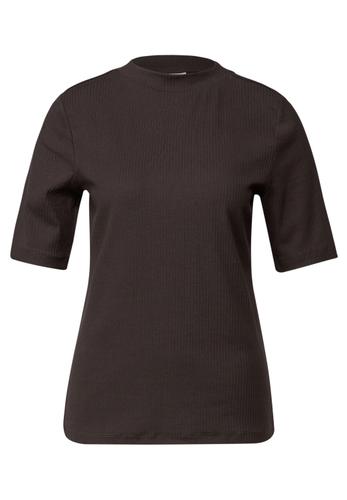 T-Shirt mit Rippstruktur