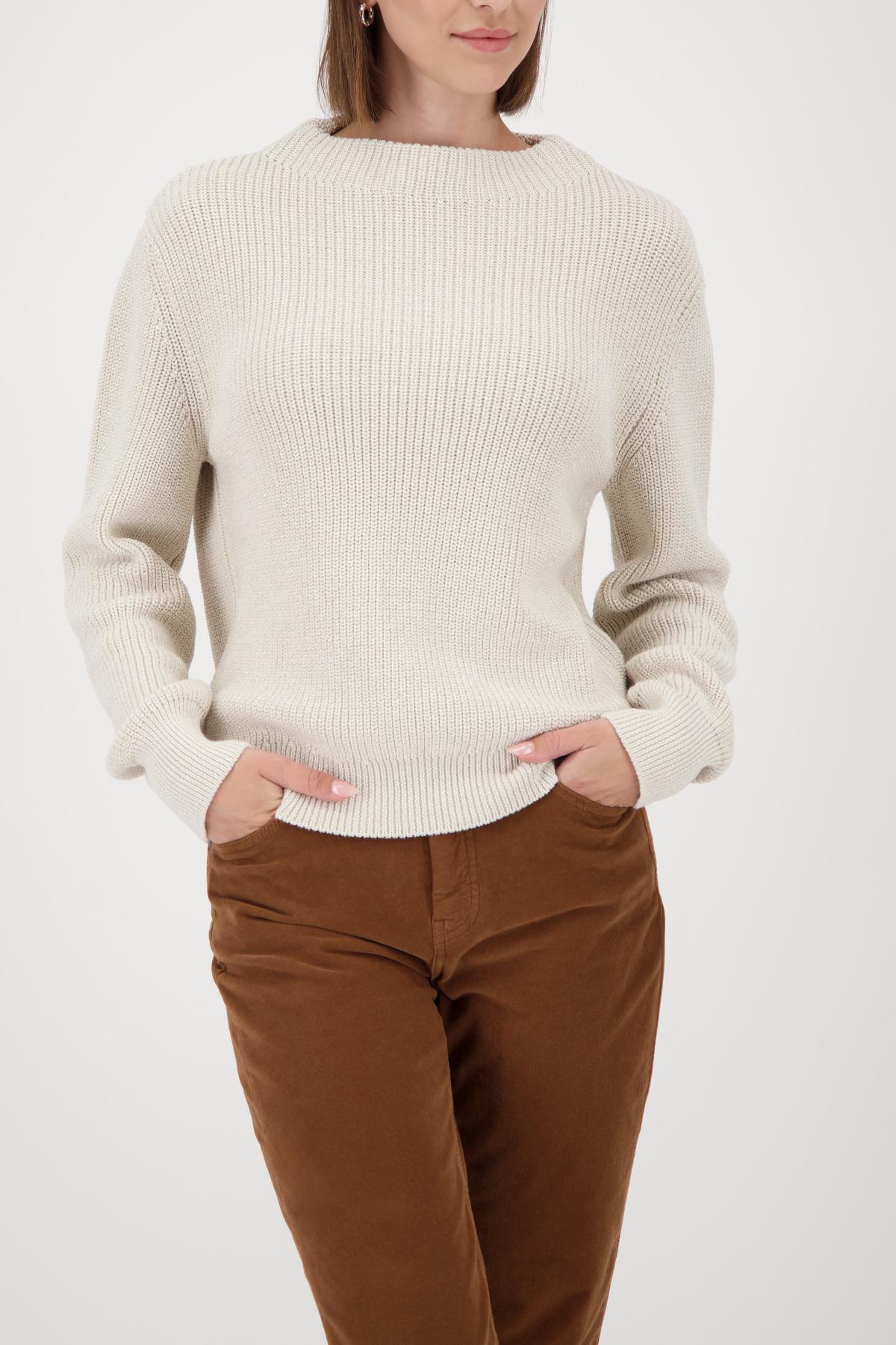 Strickpullover mit Lurex 46 - Almond