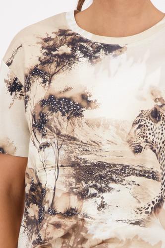 T-Shirt mit Savanne-Print