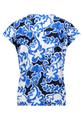 Blusenshirt S Lässig - Weiß/dunkelblau