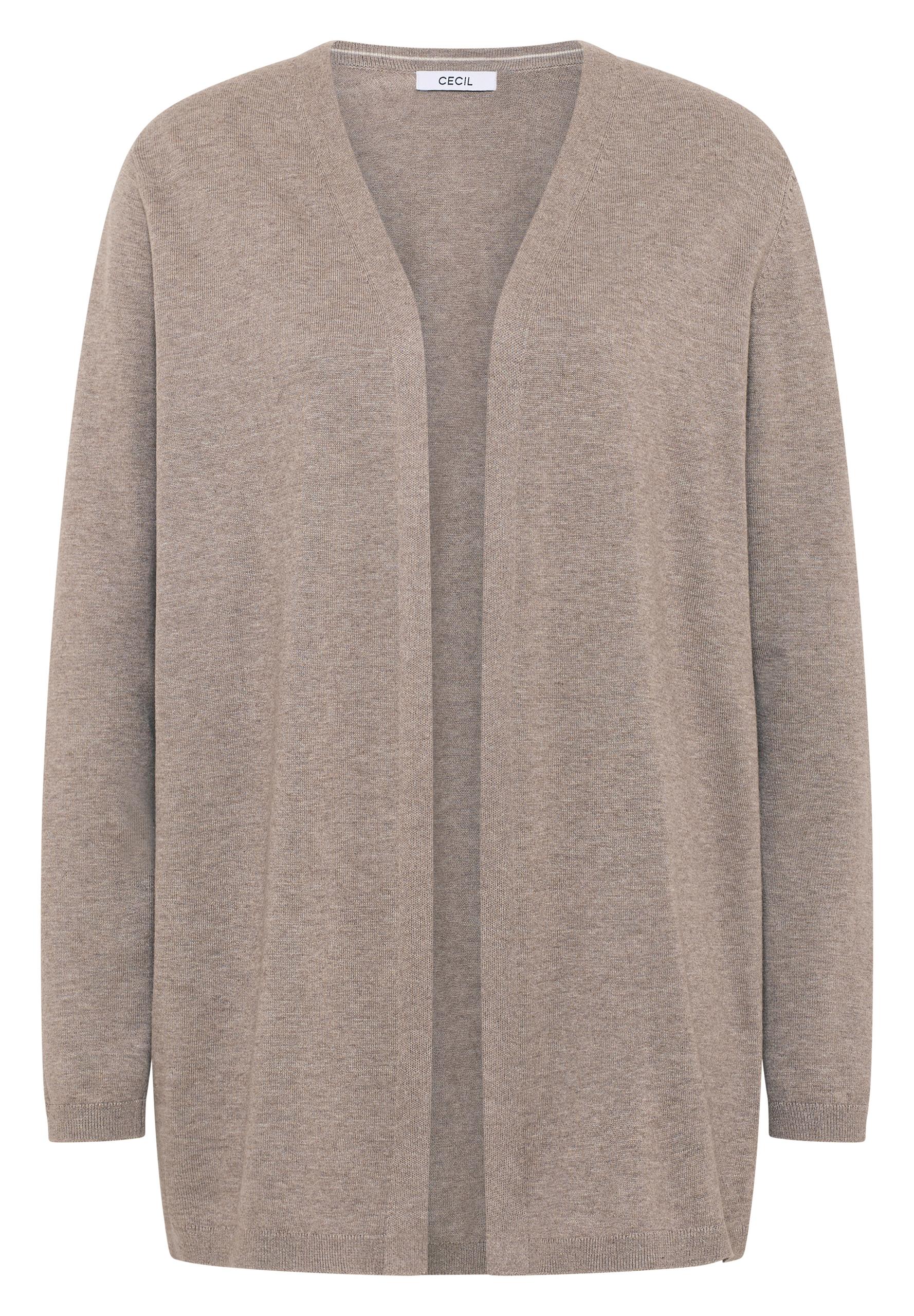 Offene Strickjacke S - Toffee Cream Melange