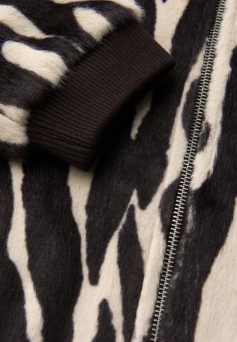Fake Fur Zebra Blouson 42 - Deep Roast Brown