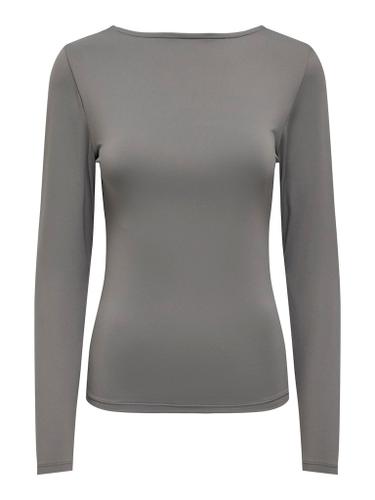 ONLEA L/S 2-WAY DEEP NECK TOP JRS N