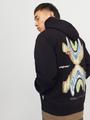 JORPORTO PATTERN SWEAT HOOD M Locker geschnitten - Black